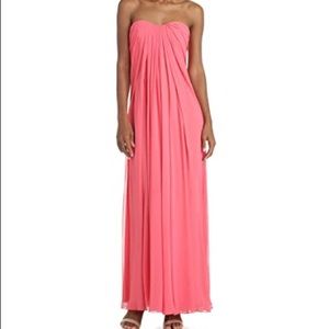 Jill Jill Stuart Pink Strapless Chiffon Gown
